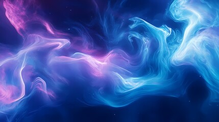 Fototapeta premium Abstract digital artwork featuring swirling blue and pink colors, creating a vibrant cosmic atmosphere.