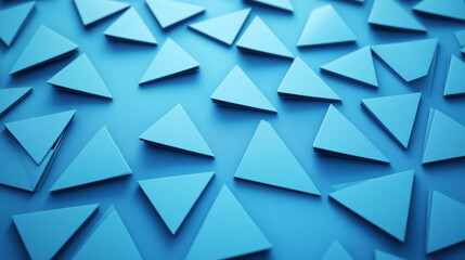 Fototapeta premium Triangular shapes in vibrant blue background create dynamic visual effect