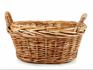wicker basket isolated on white