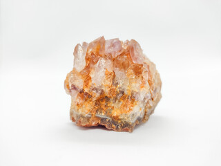 Amber amethyst geode with quartz inclusions