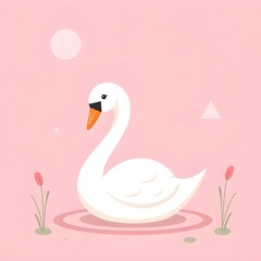 Obraz premium Harmonious Forms: Swan in Pink Bliss