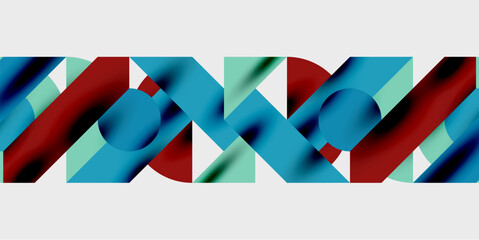 Fototapeta premium Modern abstract background featuring circles, lines, and triangles in a dynamic geometric composition. Perfect for stylish, tech, or creative-themed designs