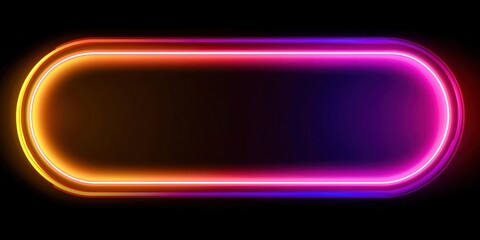 Neon sign with a purple and blue border