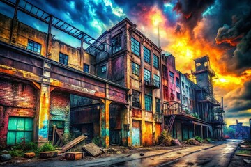 Fototapeta premium Urban Exploration: Abstract Brush Strokes - Grungy Cityscape Photography