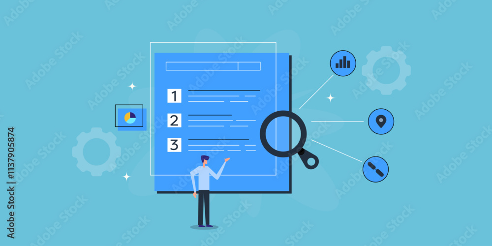 Poster website ranking on search page, analytics software program for search engine optimization, seo repor
