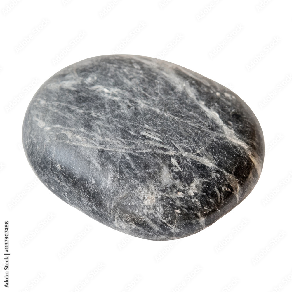 Poster smooth dark stone with subtle texture on isolated white background