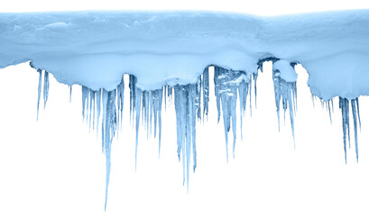 Icicles, isolated from the background, isolated photo object. 