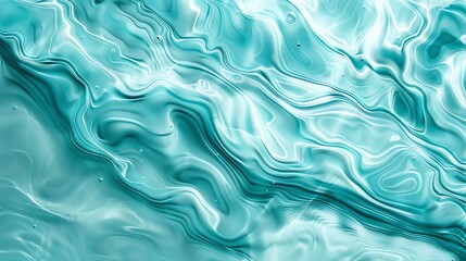 Fototapeta premium An abstract image of a rippling, shiny blue liquid surface.