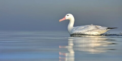 Obraz premium Majestic Albatross Soaring Over Calm Ocean Waters