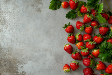 Delicious strawberry smoothie made with fresh, ripe strawberries, served in a glass, on a light gray background