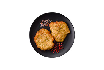Delicious fried pork or chicken chops breaded with salt and spices