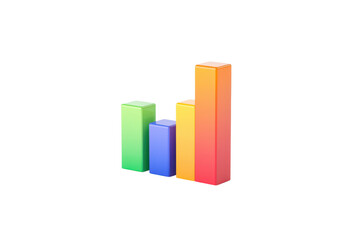 A colorful bar chart with varying heights, representing different data values and trends.