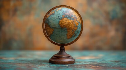 Abstract blue globe with glowing continents and light effects, representing global connectivity, technology, and digital networks 