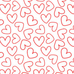 Hearts Seamless Pattern. Valentine's Day Background.