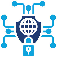 Network Security mixed color icon