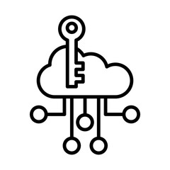 Cloud API Key line icon