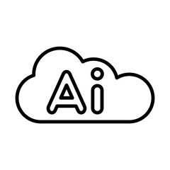 Cloud AI Icon line icon