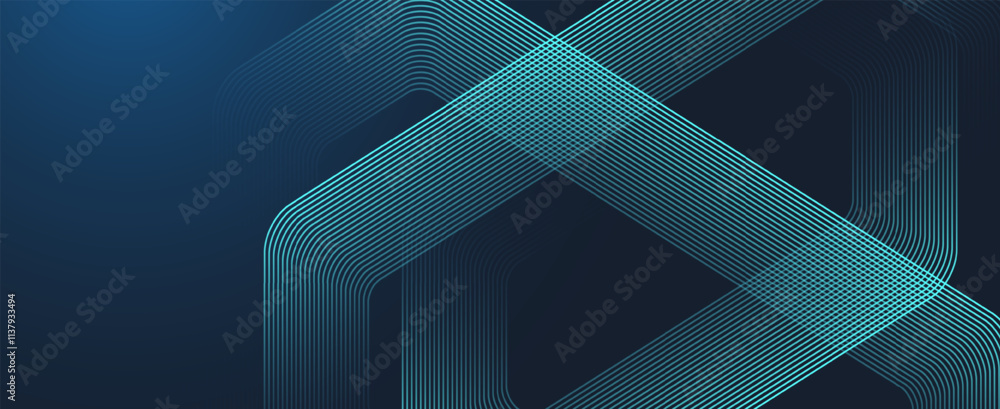 Poster digital hexagonal blue abstract background. digital futuristic technology concept with hexagons. geo