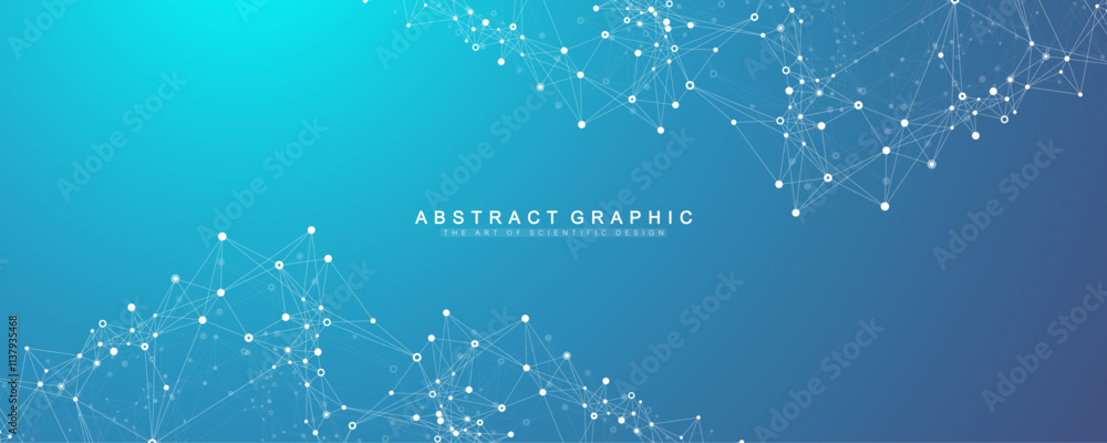 Poster Global network connection banner design template. Header social network communication in the global business concept. Big data visualization. Internet technology