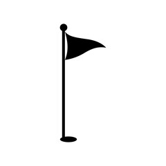 Golf flag icon in trendy silhouette style design, Vector illustration isolated on a white background