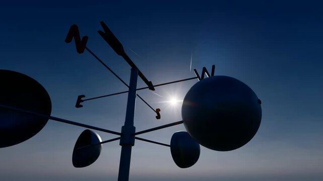 Sea weather vane rotates to indicate direction