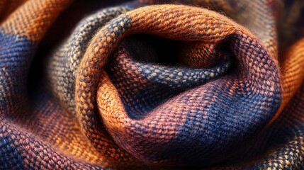 A soft woolen scarf folded neatly 