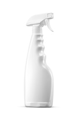 Sprayer bottle with trigger for detergents and cleaning liquids isolated. Transparent PNG image.