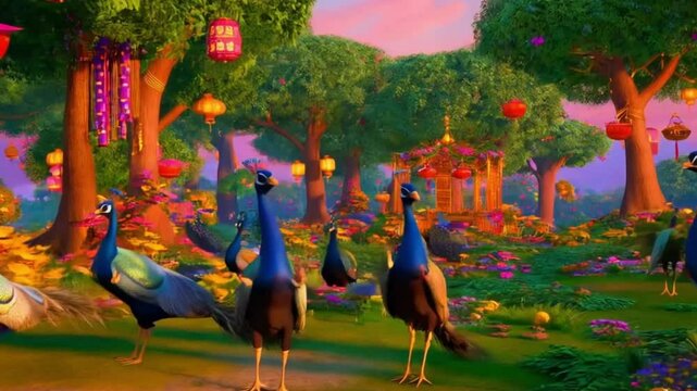 peacock in the park