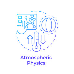 Atmospheric physics blue gradient concept icon. Atmosphere physical properties processes. Weather forecast. Round shape line illustration. Abstract idea. Graphic design. Easy to use in presentation