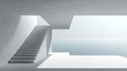 Obraz premium Abstract room with stairs