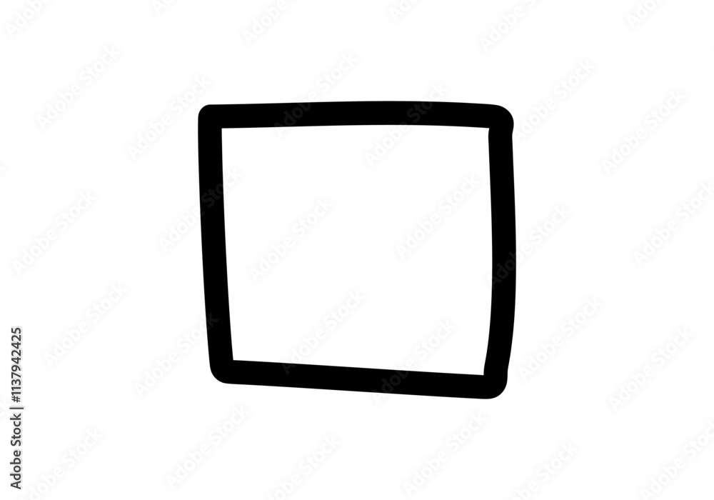 Poster a clear, minimalistic square checkbox with a distinct thick outline. ideal for forms and lists.