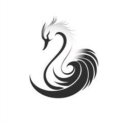 Fototapeta premium Elegant stylized swan design.