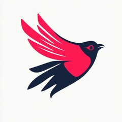 Fototapeta premium Abstract Stylized Bird in Flight, Dynamic Logo Design