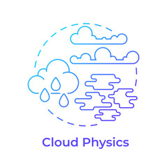 Cloud physics blue gradient concept icon. Study formations of water drops and ice. Atmospheric science. Round shape line illustration. Abstract idea. Graphic design. Easy to use in presentation