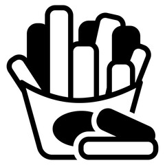 Frenchfries black glyph style icon
