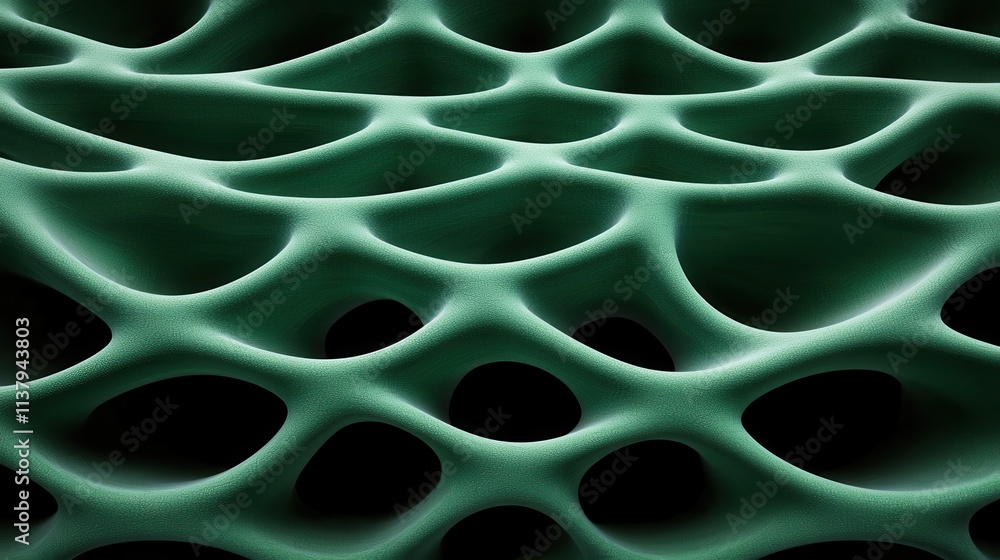 Poster abstract green texture with organic patterns and smooth curves