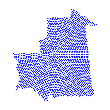 recommend clip art: Abstract graphic Mauritania map from pixel blue on a white background. Vector illustration.	
                    
