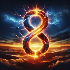 Lightning Bolt Eight A number shaped like an octuple lightning b