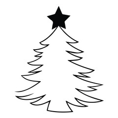 Obraz premium Christmas tree silhouette vector design