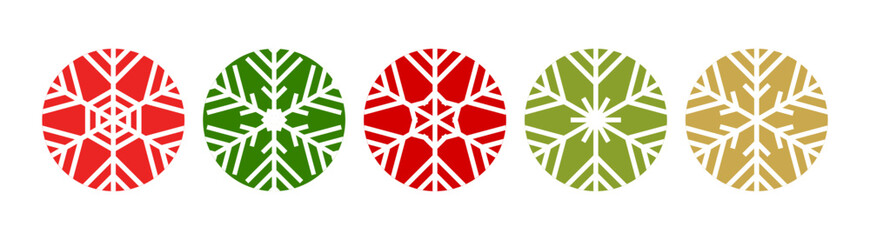 Christmas snowflakes balls colorful decorative elements for design. Vector illustration.