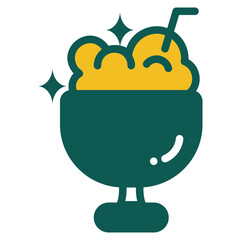 Milkshake green and yellow style icon