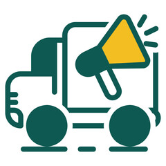 Promotion green and yellow style icon