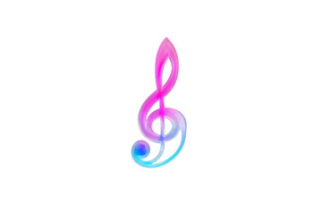 Fototapeta premium A colorful musical note symbol, featuring a treble clef design with pink and blue gradients.