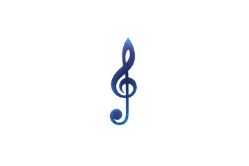 Fototapeta premium A stylized blue treble clef symbol, representing music and melody.
