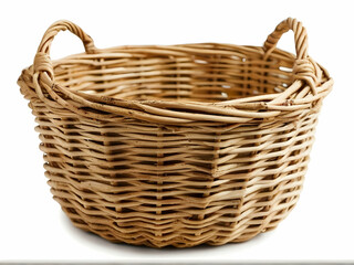 wicker basket isolated on white background