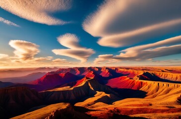 Fototapeta premium Majestic Sunset over Canyon Landscape 