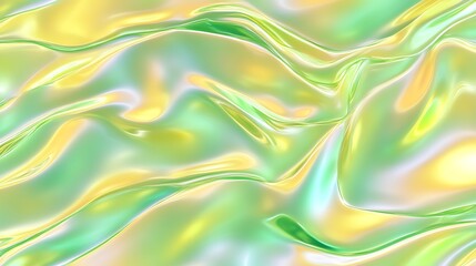 A seamless iridescent texture with bright neon green and yellow tones on a sleek background