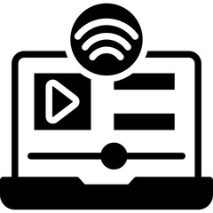 Streaming glyph icon