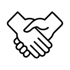 hands shaking for respect and unity icon, men’s day line art, men’s icon - simple black line art icon of hands shaking for respect and unity, for men’s day celebrations. men’s vector art.