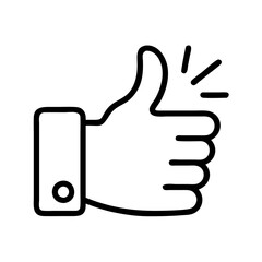 hand with thumbs up icon, men’s day line art, men’s icon - simple black line art icon of hand with thumbs up, for men’s day celebrations. men’s vector art.